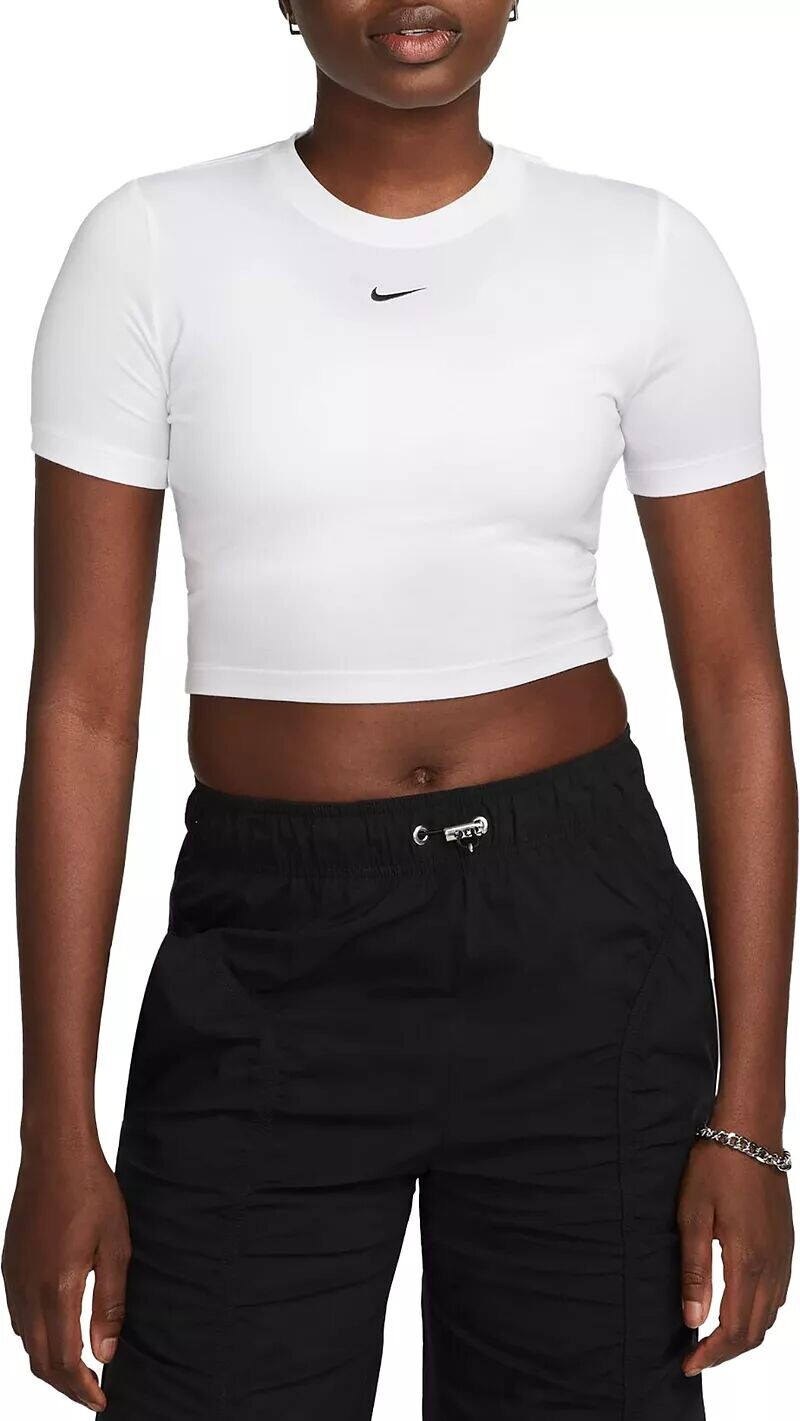 

Женская укороченная футболка узкого кроя Nike Sportswear Essential, белый