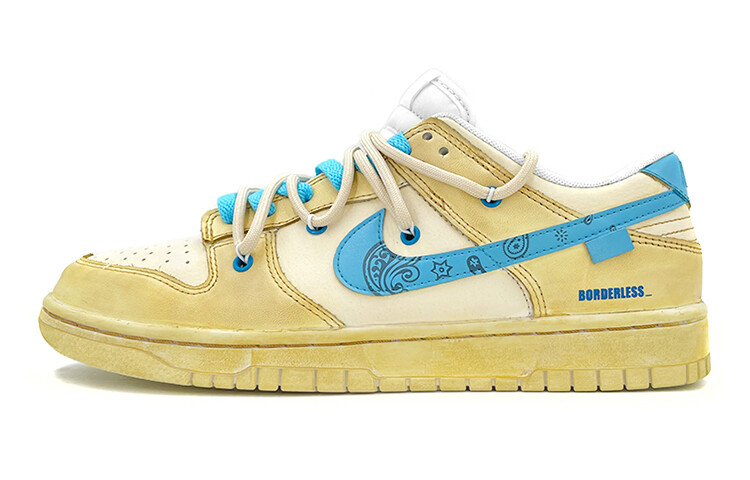 

Кроссовки для скейтбординга Dunk женские с низким верхом, желто-синие Nike