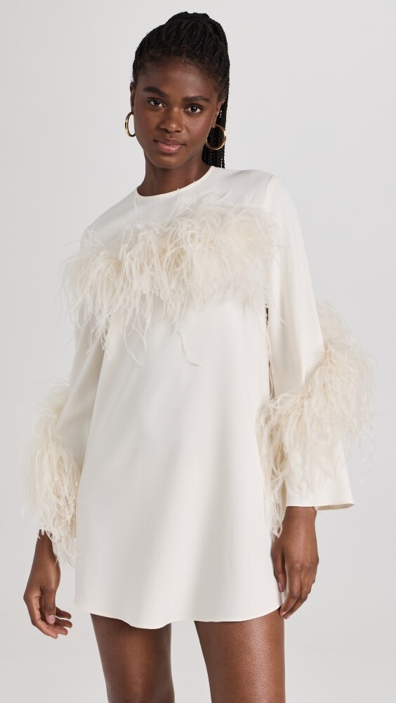 

Платье LAPOINTE Pebble Crepe Shift Feather, кремовый