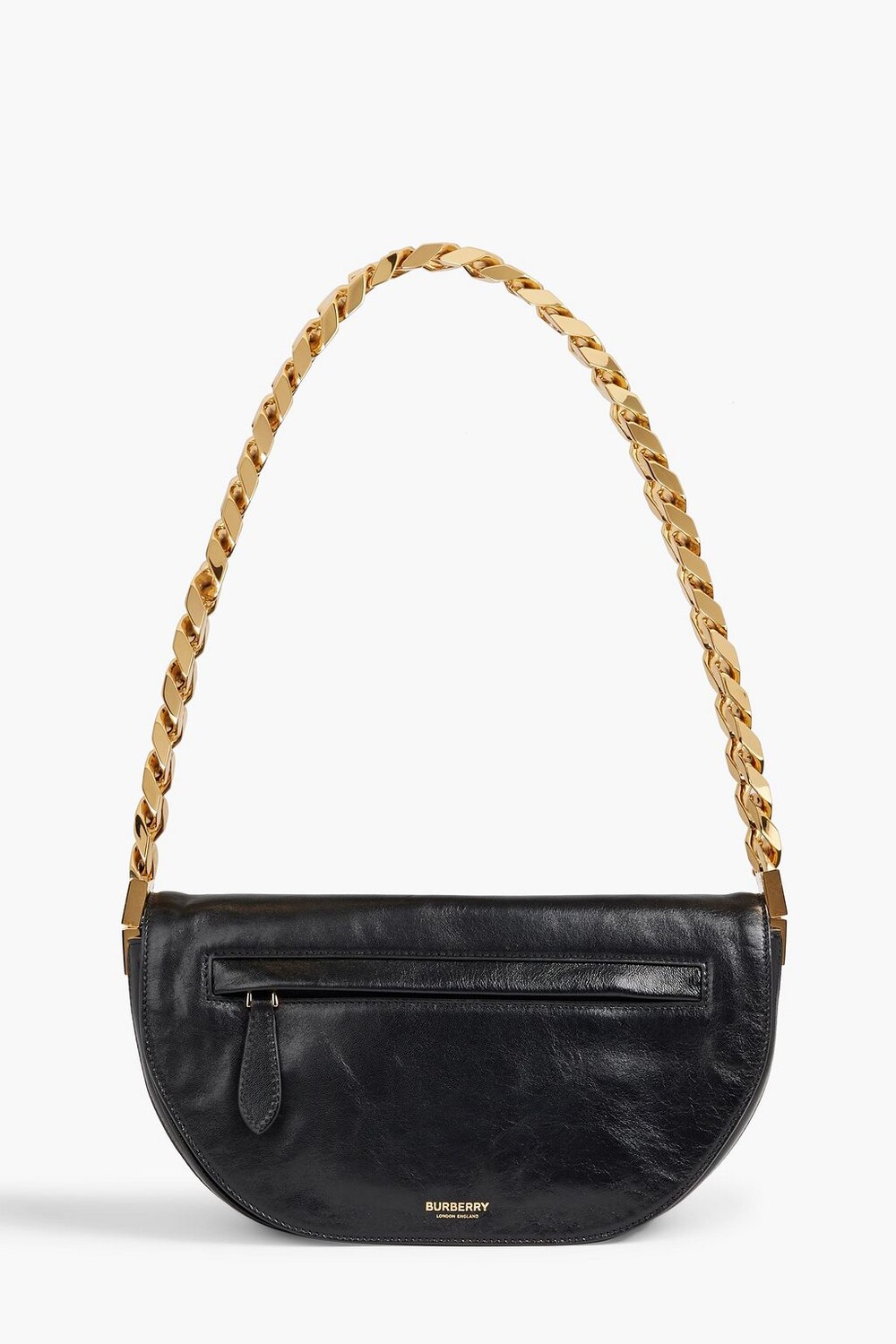 

Сумка на плечо из мятой кожи BURBERRY, черный