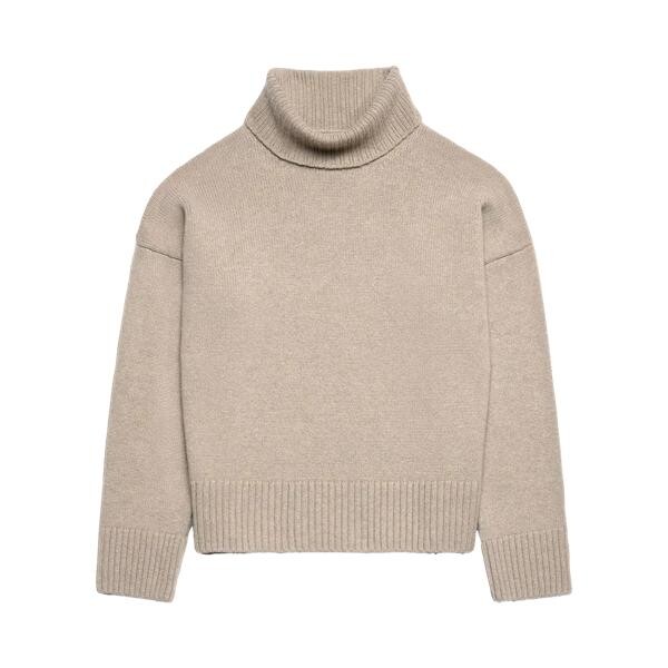 

Пулловер ami woll-kaschmir rollkragenpullover taupe taupe Ami Paris, серый