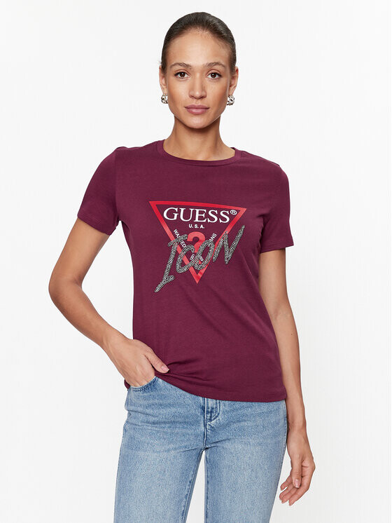 

Футболка стандартного кроя Guess, фиолетовый