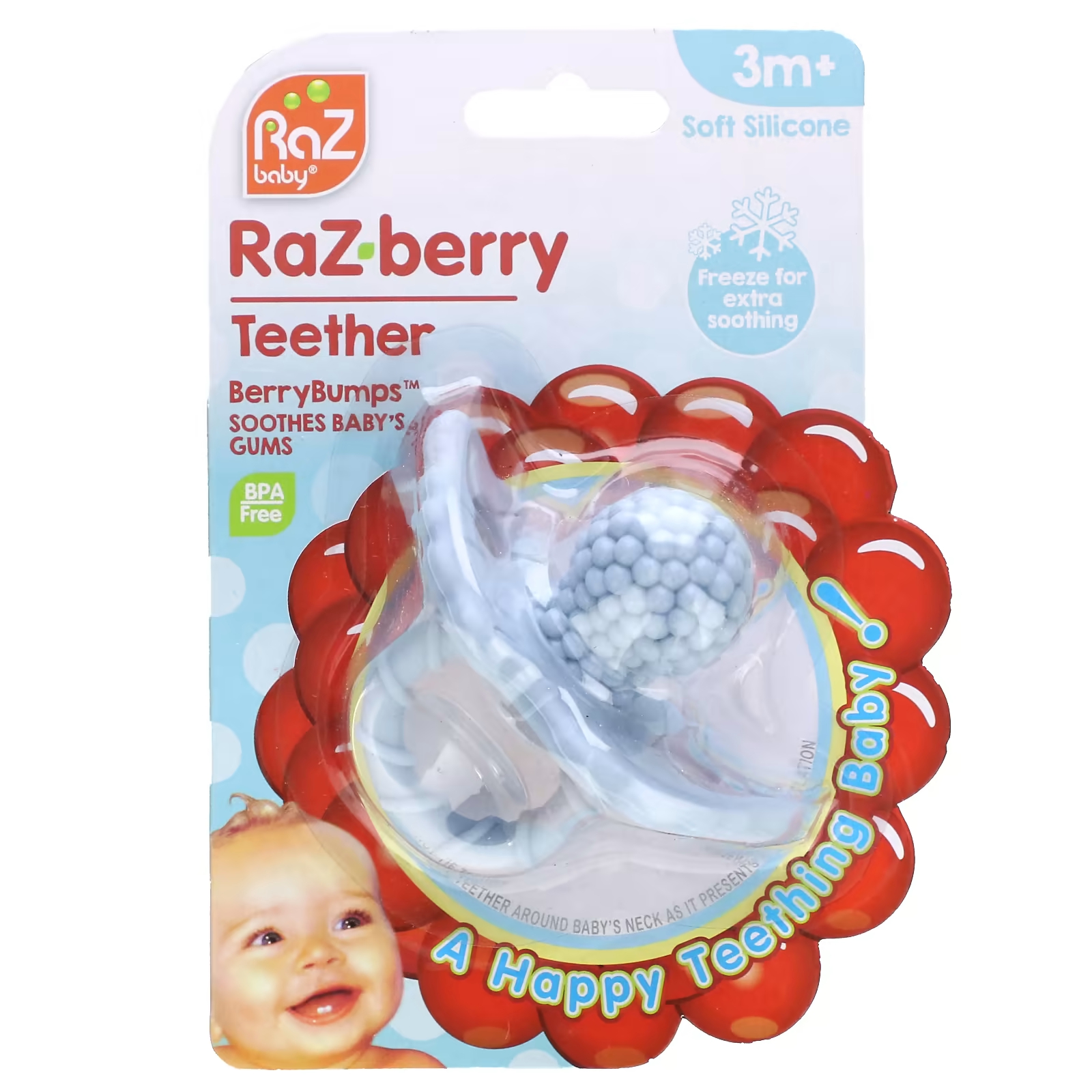 

Прорезыватель RaZbaby RaZ-berry для 3 месяцев+, синий