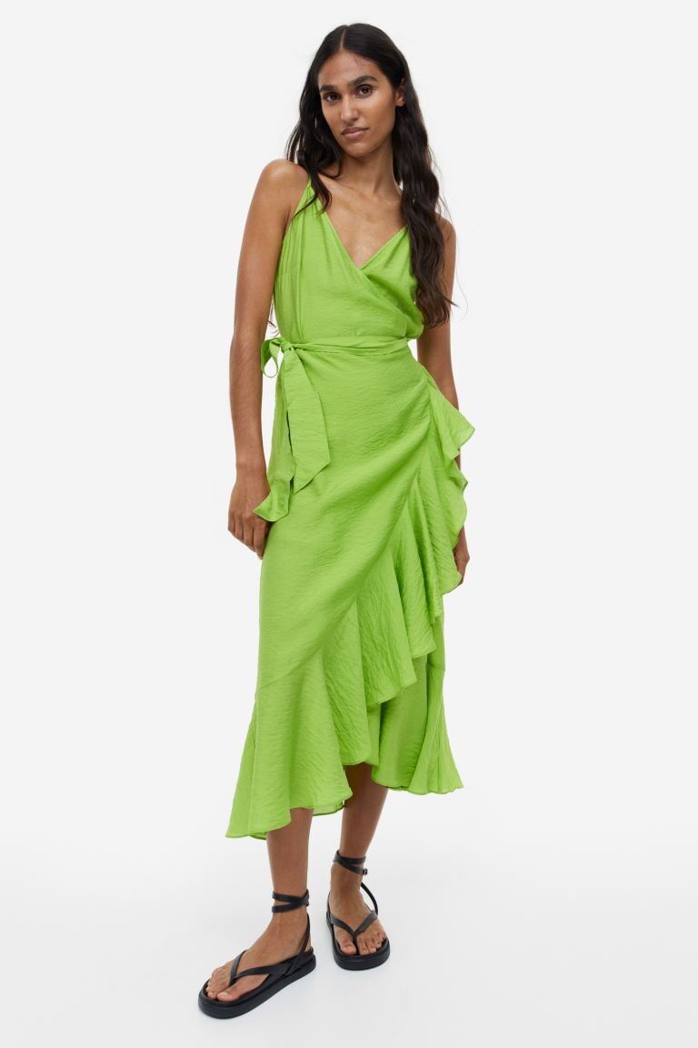 

Платье с запахом и воланами H&M