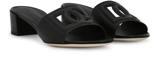 

Ползунки из телячьей кожи с логотипом DG. Dolce & Gabbana, черный