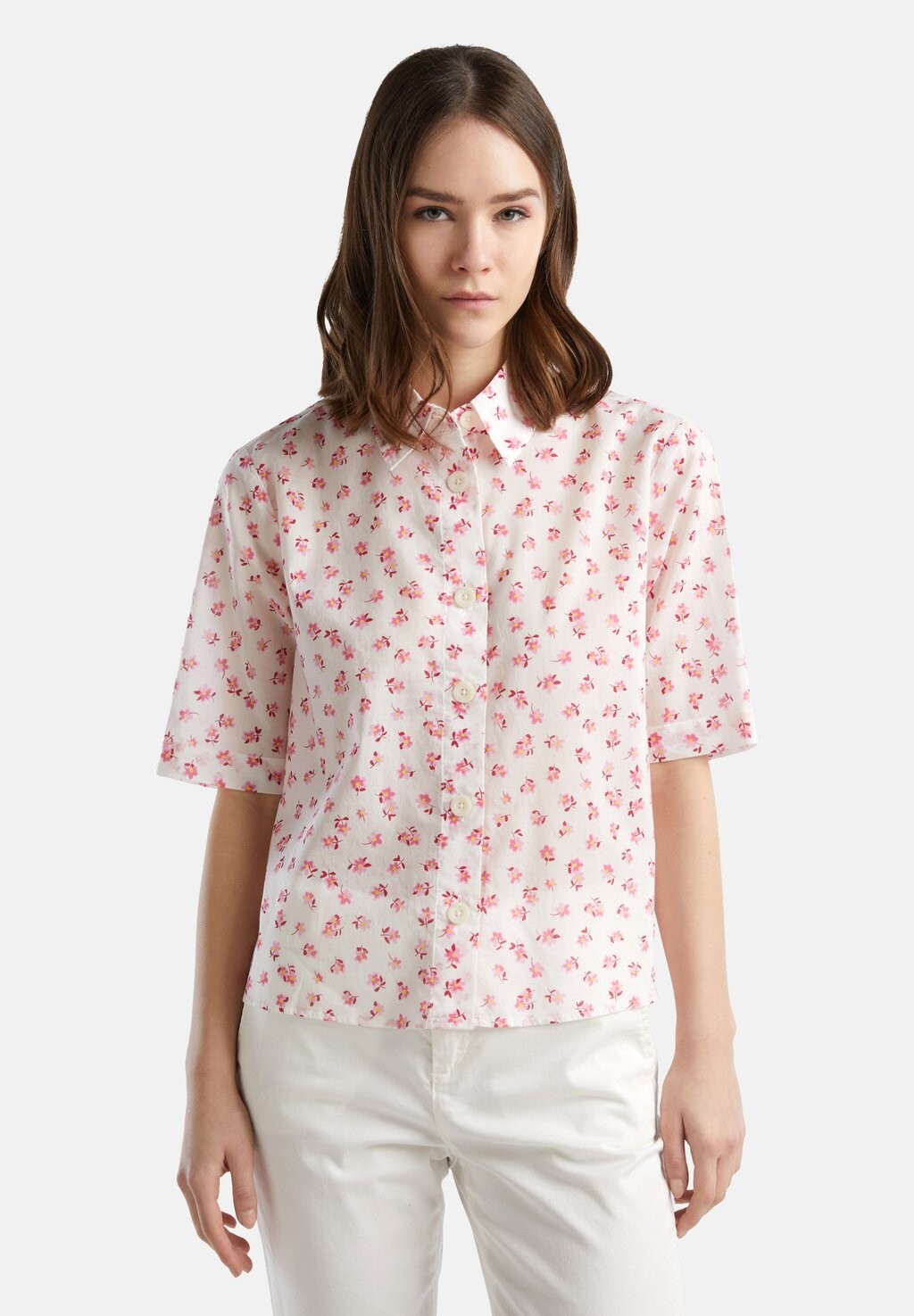 

Рубашка SHORT SLEEVE PATTERNED United Colors of Benetton, розовый
