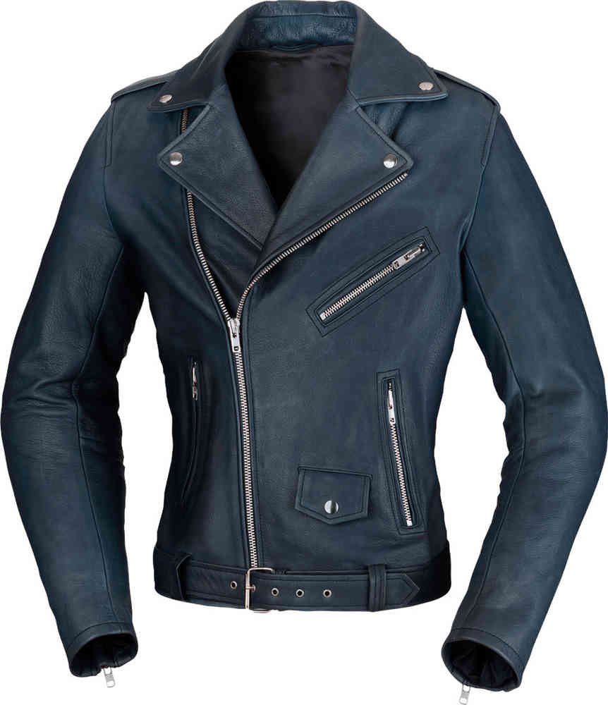 Lancaster Женская мотоциклетная кожаная куртка Büse, темно-синий женская короткая мотоциклетная куртка облегающая осенняя куртка из искусственной кожи с заклепками в стиле ретро байкерская верхняя одеж