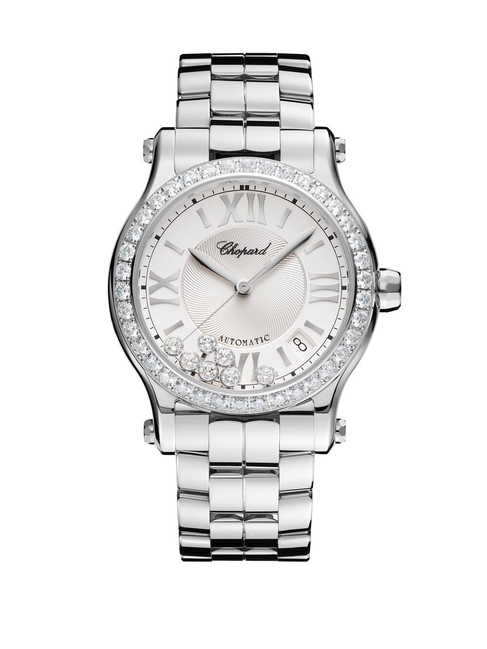 

Часы-браслет Happy Sport из нержавеющей стали и бриллиантов/33 мм Chopard, серебряный