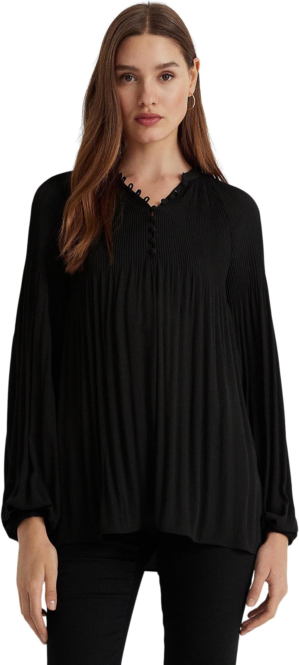Плиссированная блузка из жоржета LAUREN Ralph Lauren, цвет Polo Black кроссовки polo ralph lauren unisex southern orange black