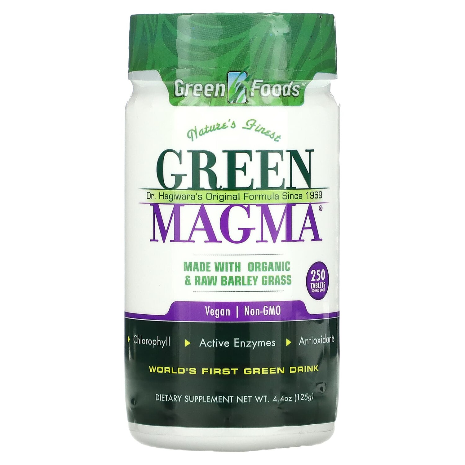 

Green Magma, 500 мг, 250 таблеток, Green Foods Corporation