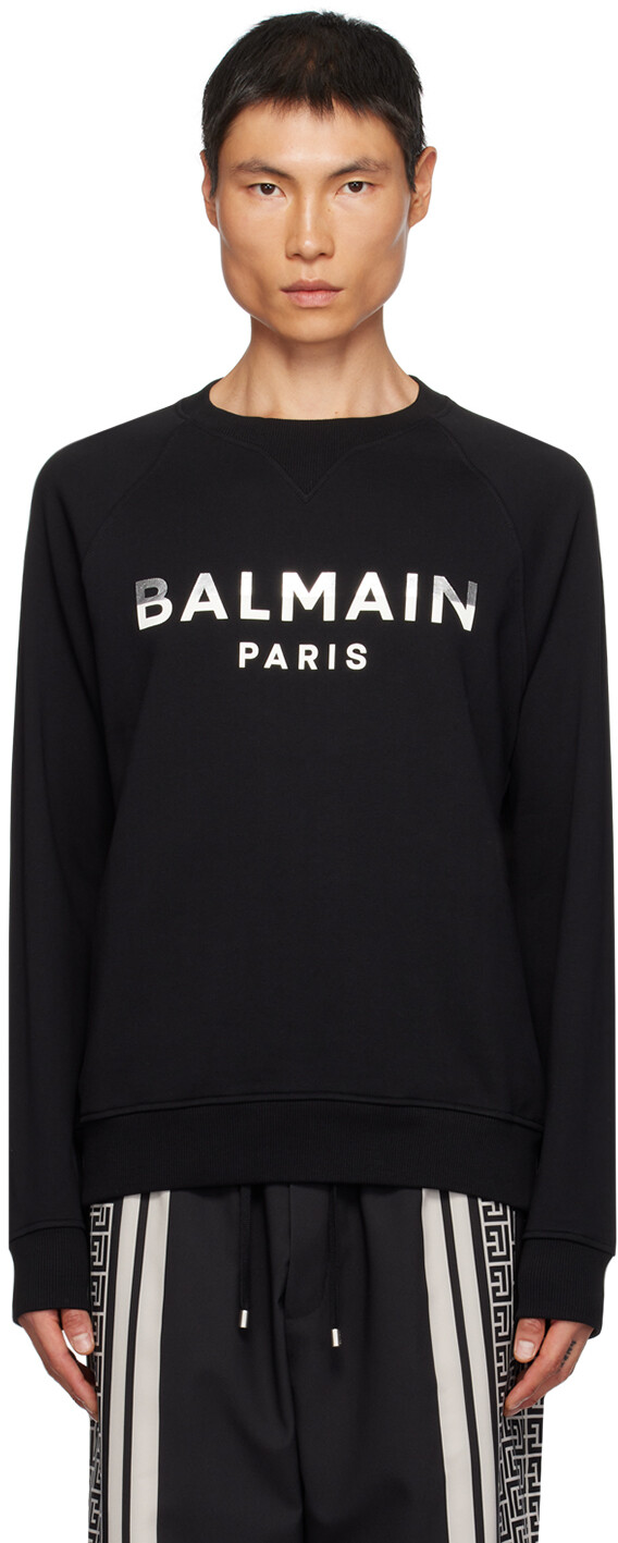 

Черный свитшот с принтом Balmain