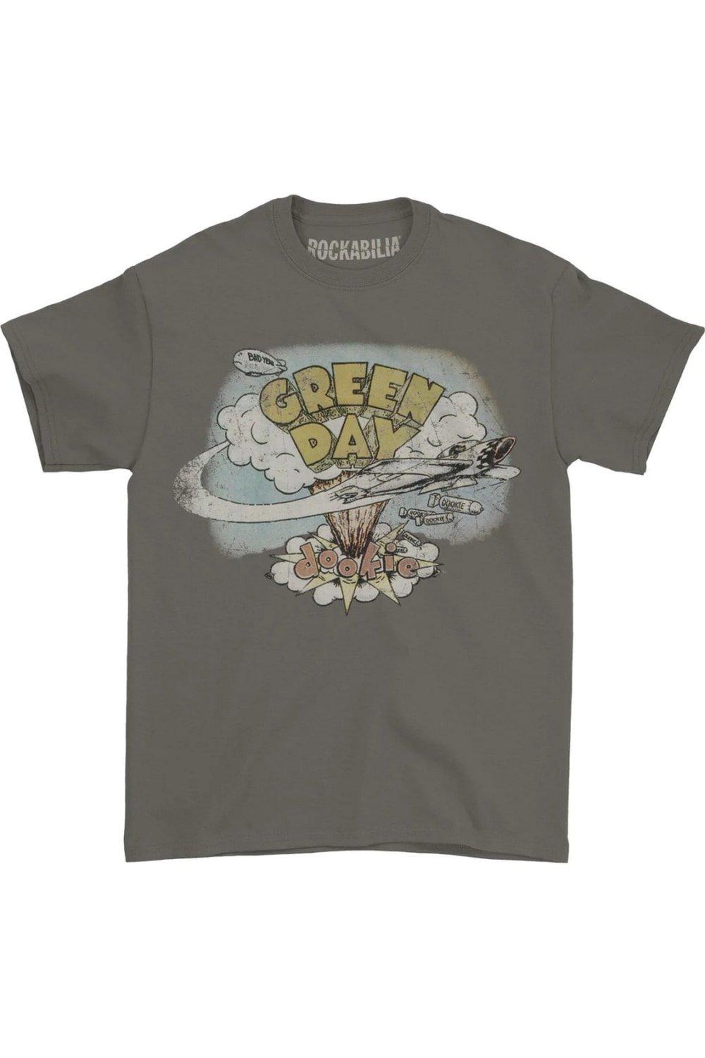 Винтажная футболка Dookie Green Day, серый хлопковая футболка dookie rrhof green day белый
