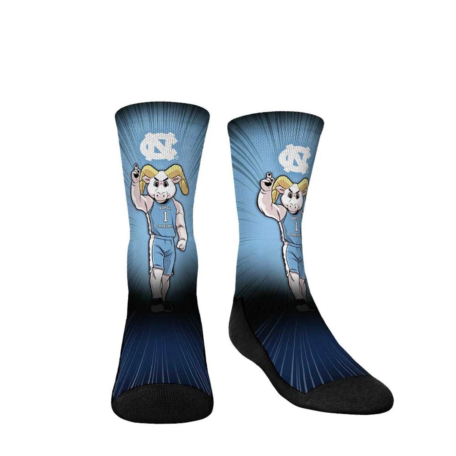 

Молодежные носки Rock Em Носки North Carolina Tar Heels талисман Pump Up Crew Socks Unbranded