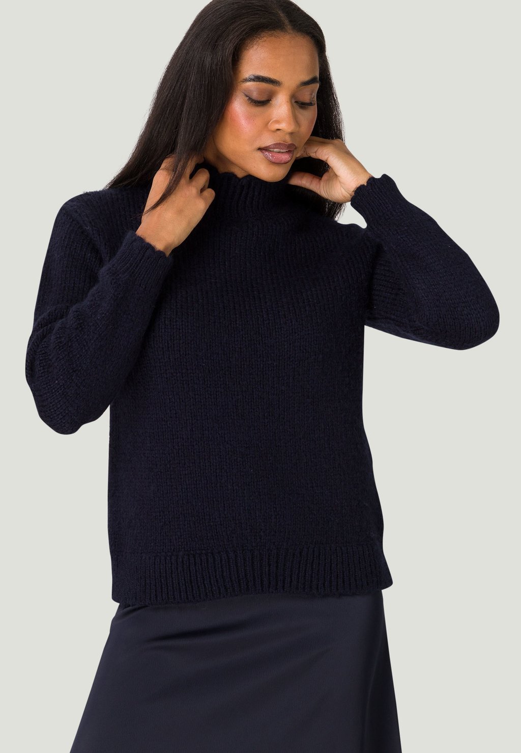 Вязаный свитер zero, цвет dark blue melange вязаный свитер raglan sleeve koton цвет dark blue