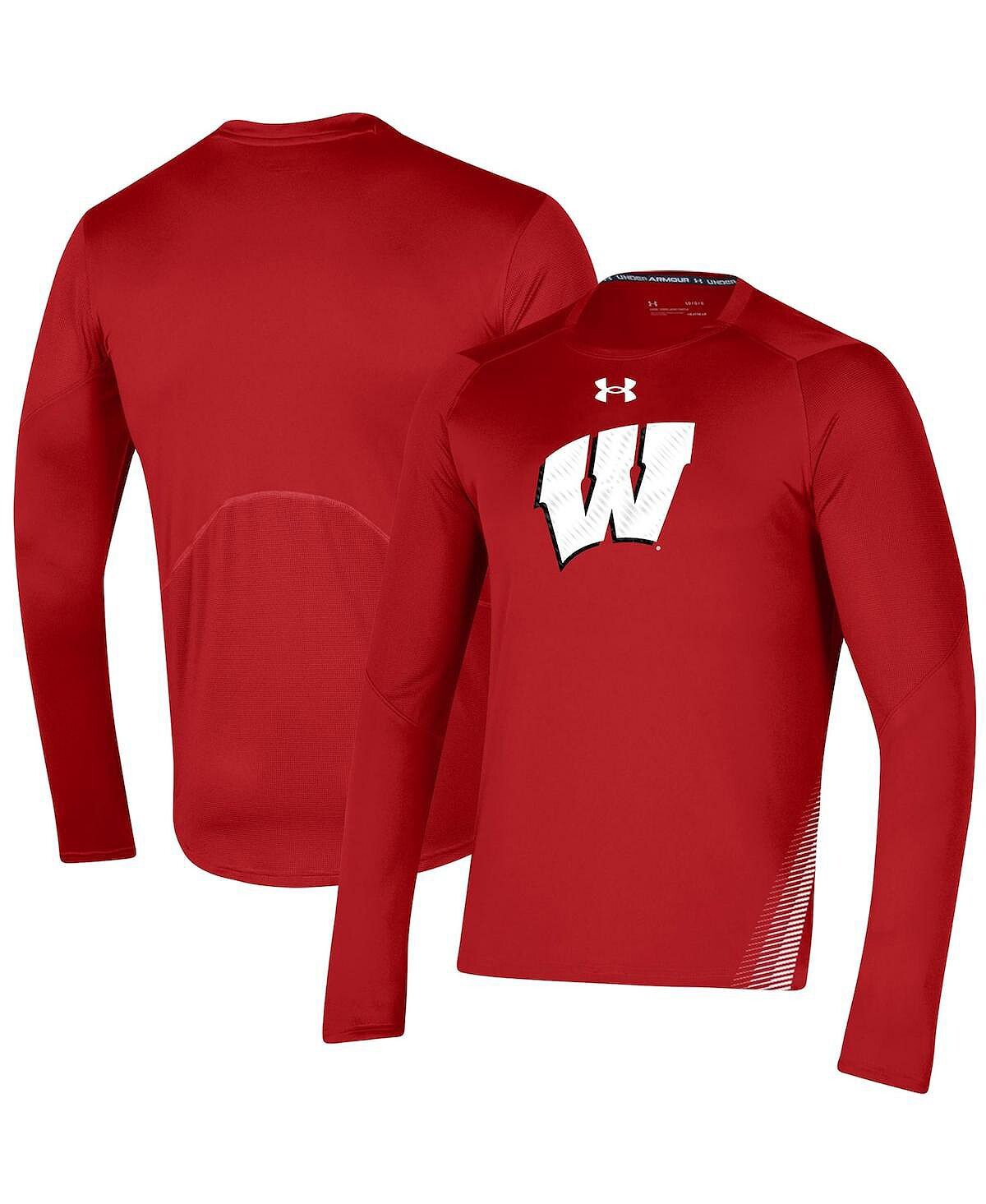 

Мужская футболка с длинным рукавом Red Wisconsin Badgers 2021 Sideline Training Performance Performance Under Armour