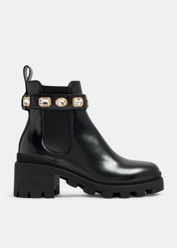 

Ботинки Gucci Leather Ankle, черный