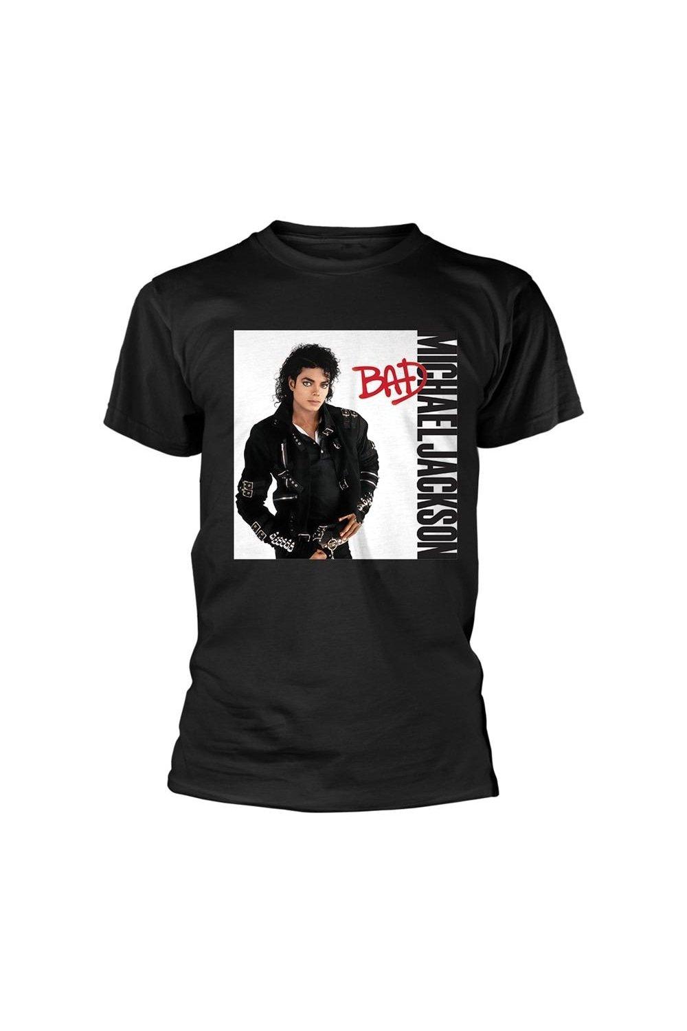 Плохая футболка Michael Jackson, черный трафаретная печать по ткани