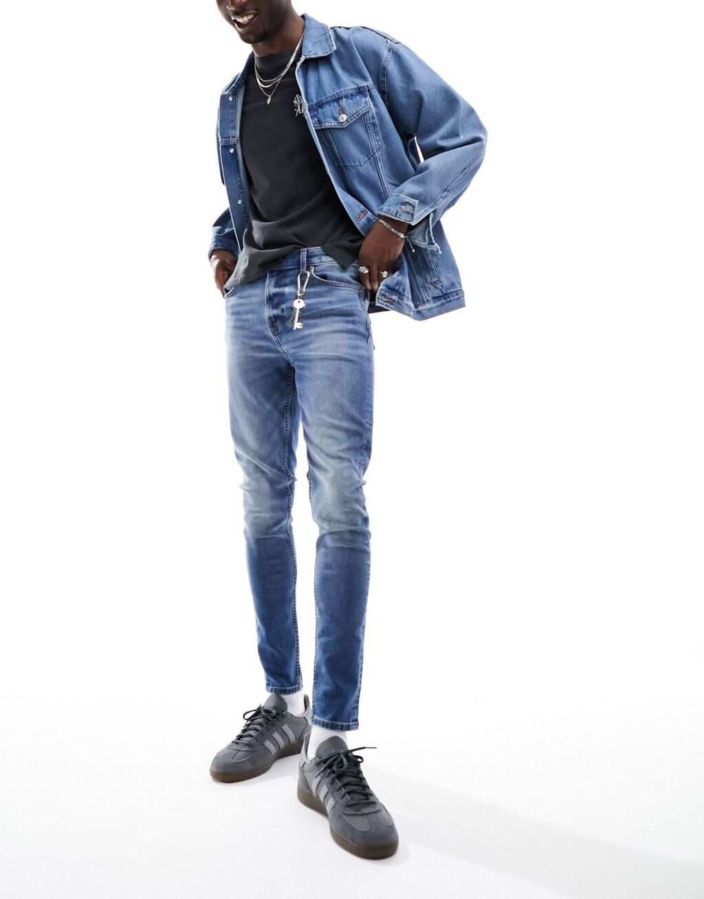 

Темно-синие джинсы с эффектом стрейч ASOS DESIGN