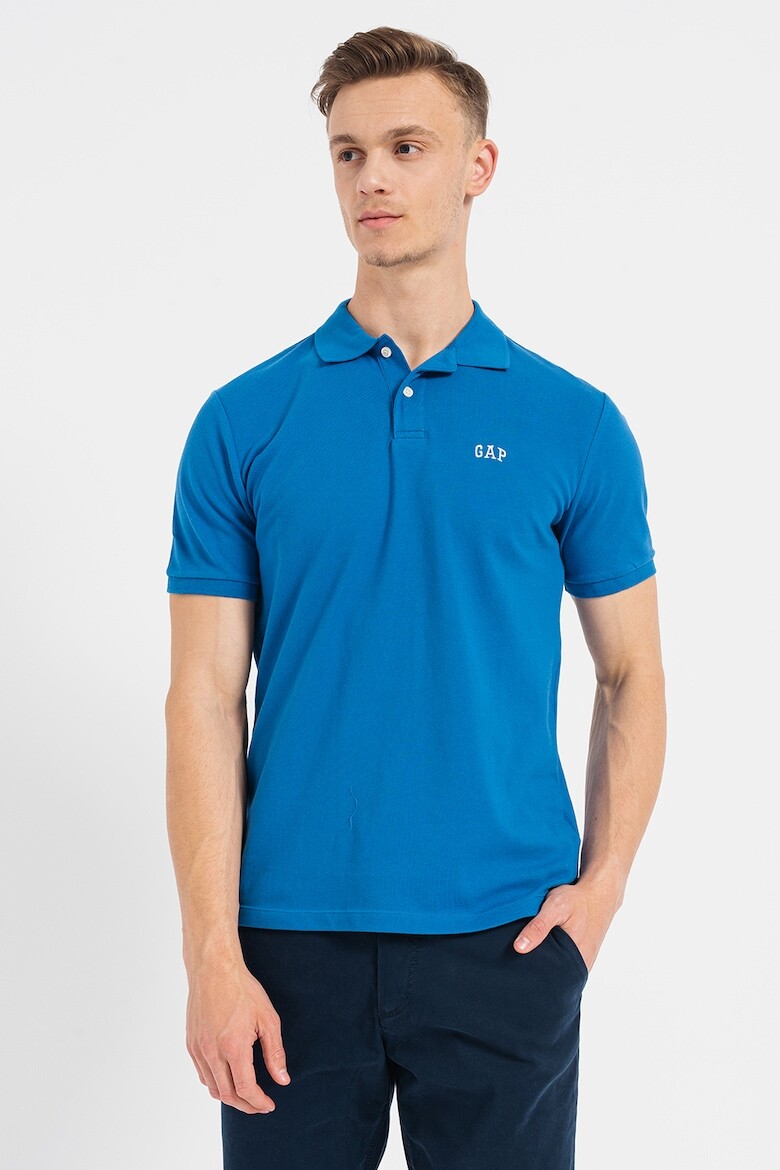 

Футболка из пике с воротником Gap, синий