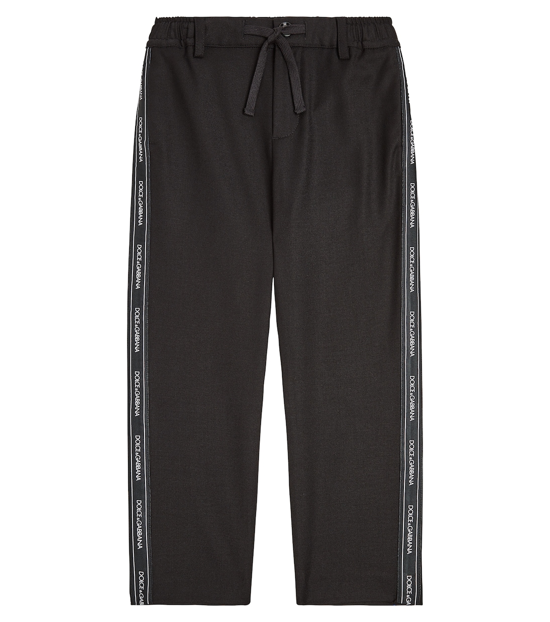 Шерстяные спортивные брюки с логотипом Dolce&Gabbana Kids, черный