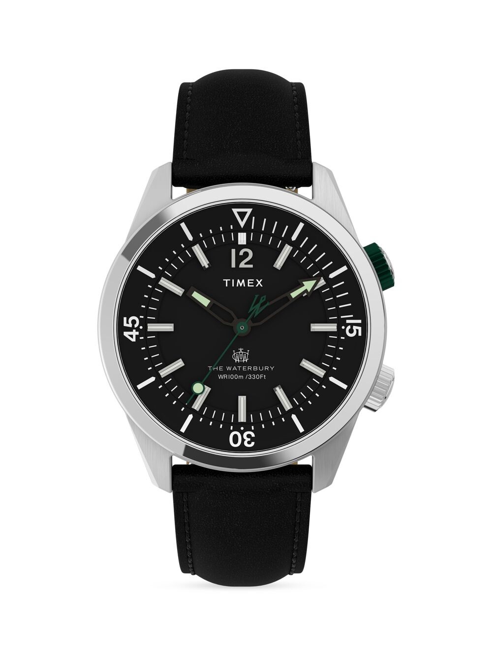

Аналоговые кожаные часы 41 мм Timex, черный