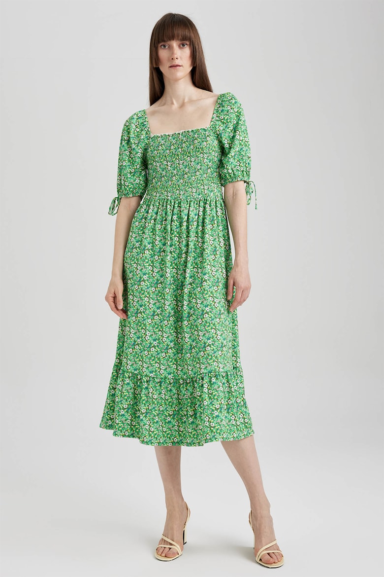 цена Цветочное платье Defacto, зеленый