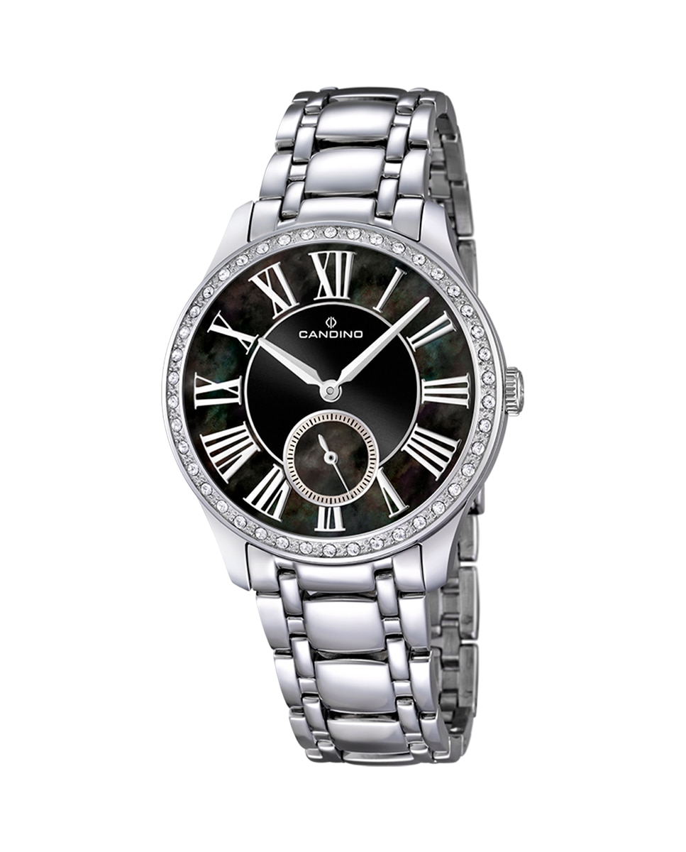 C4595/3 Lady Casual женские часы со стальным и черным циферблатом Candino, серебро
