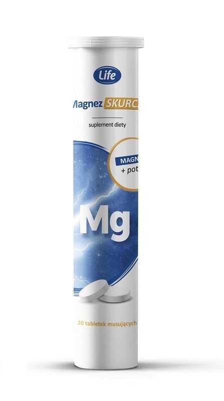 Life Magnez Skurcz шипучие таблетки с магнием и калием, 20 шт. капсулы от судорог с магнием и калием pharmovit classic potas magnez b6 active 120 шт