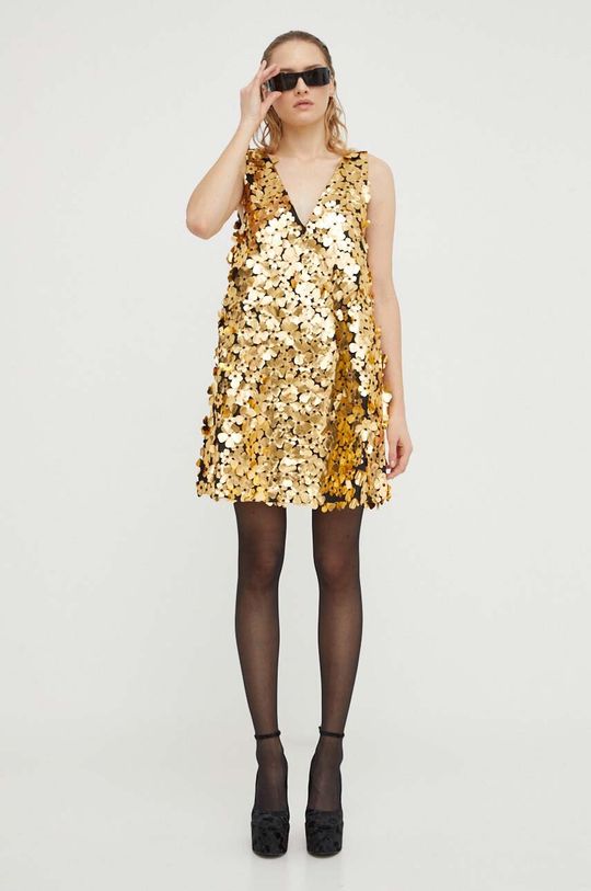 платье миди ditta из переработанного полиэстера с металлизированными завитками stine goya цвет swirl Платье Stine Goya, золотой