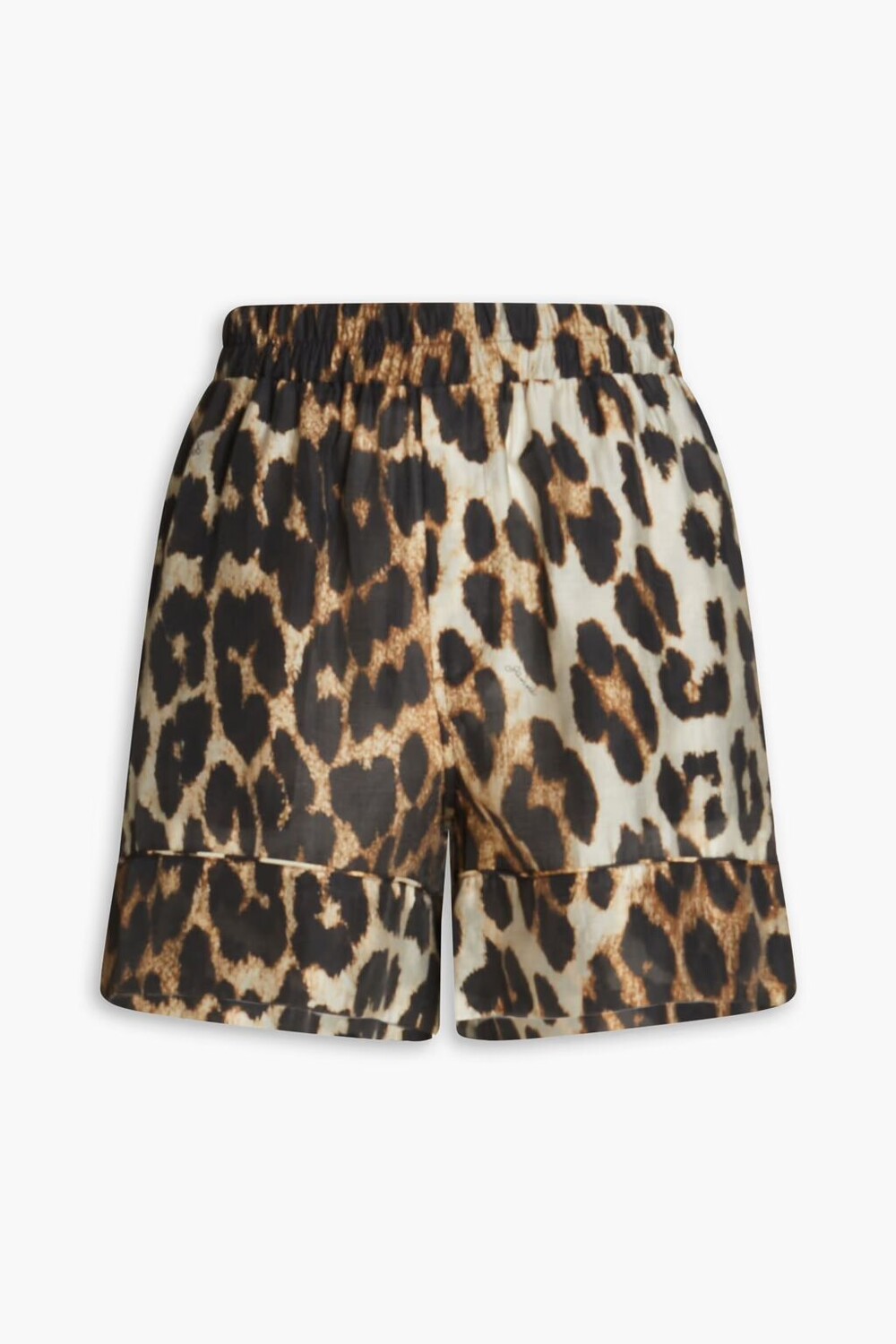 

Шорты из вуали с леопардовым принтом Tencel Ganni, цвет Animal print