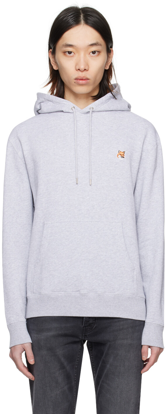 

Серое худи с головой лисы Maison Kitsune, цвет Light grey