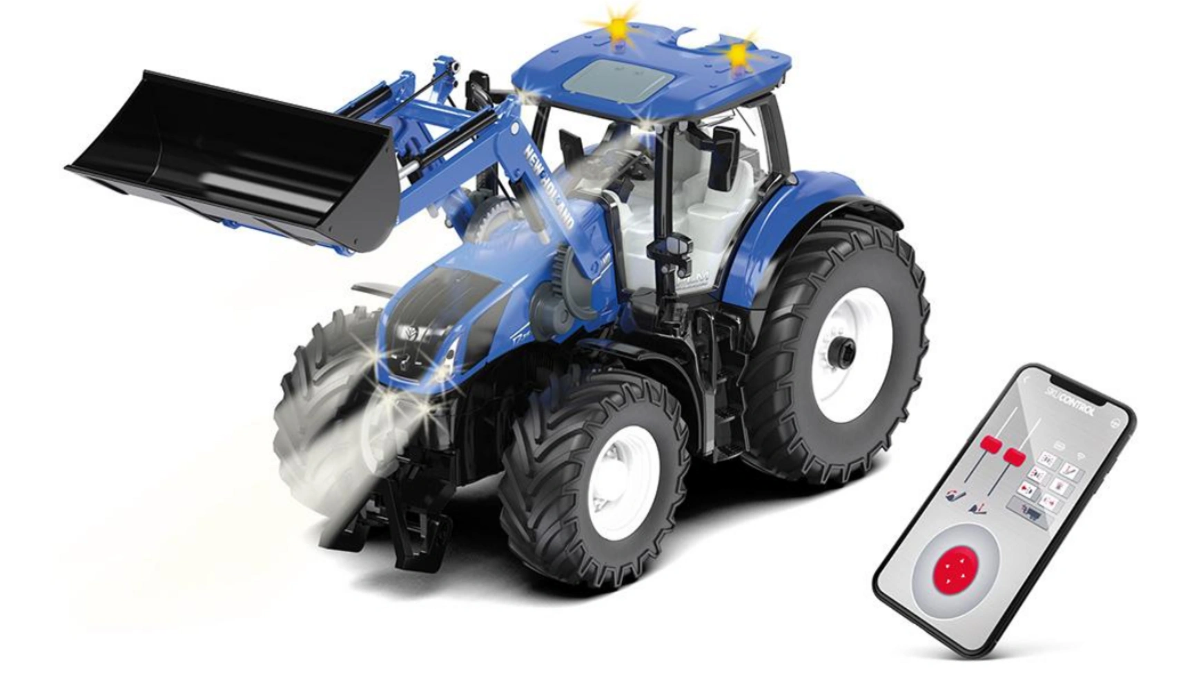babycare new holland tractor розовый Control new holland t7315 с фронтальным погрузчиком и управлением через приложение Siku