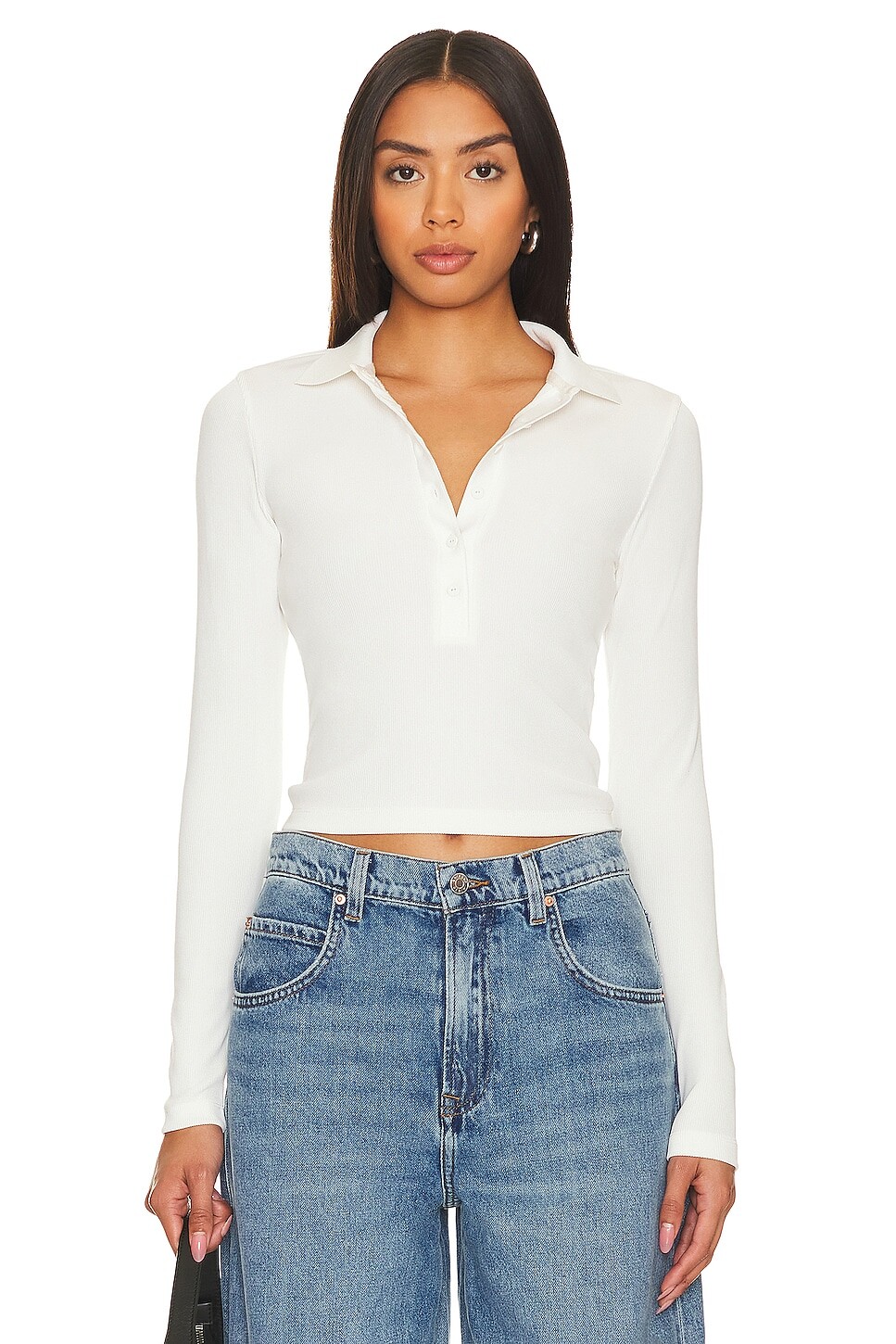 

Поло ALLSAINTS Hallie Ls, цвет Chalk White
