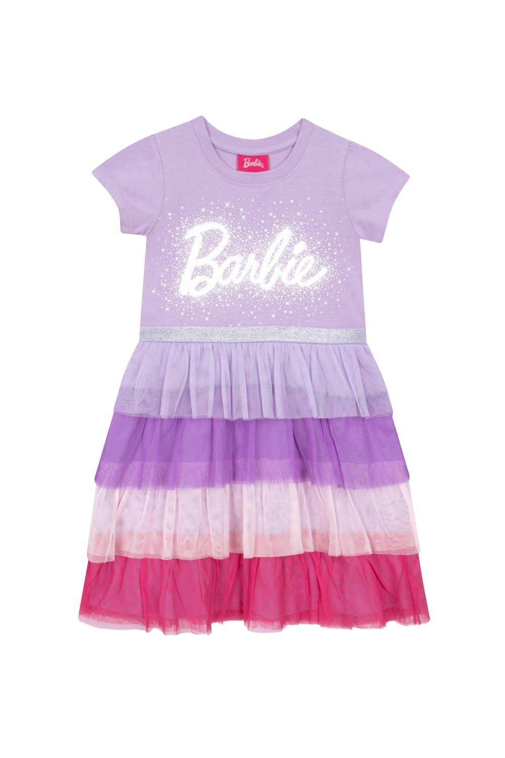 Платье из тюля с короткими рукавами Barbie, фиолетовый