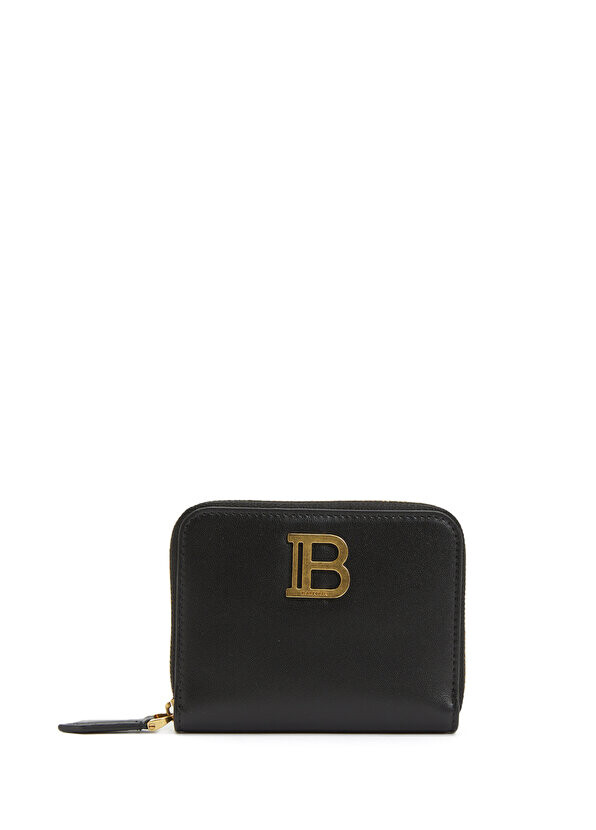 

Черный женский кожаный кошелек Balmain