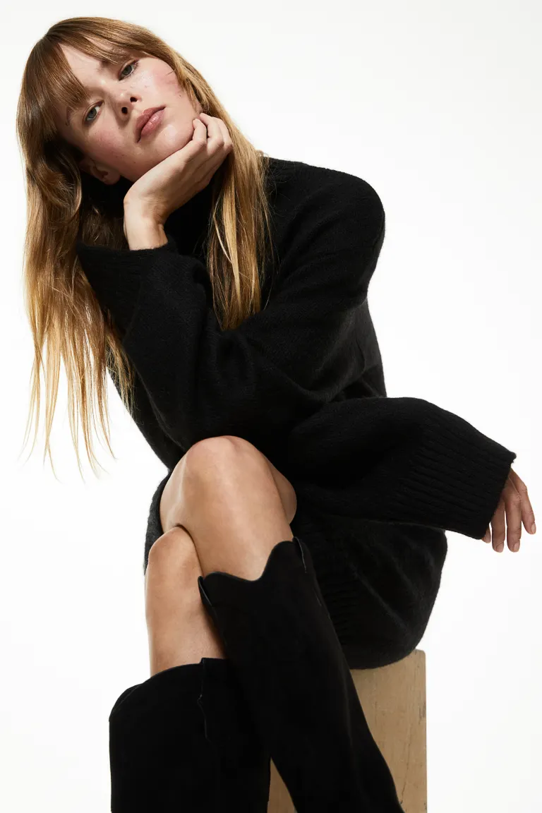 

Платье с низким воротником-поло H&M, черный