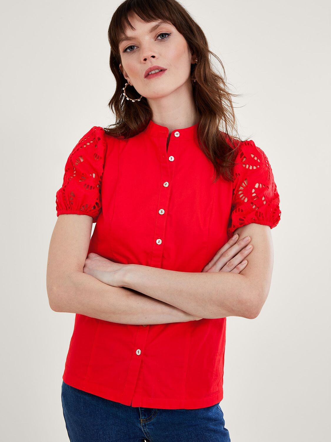 

Блуза Monsoon Clara Cutwork, красный