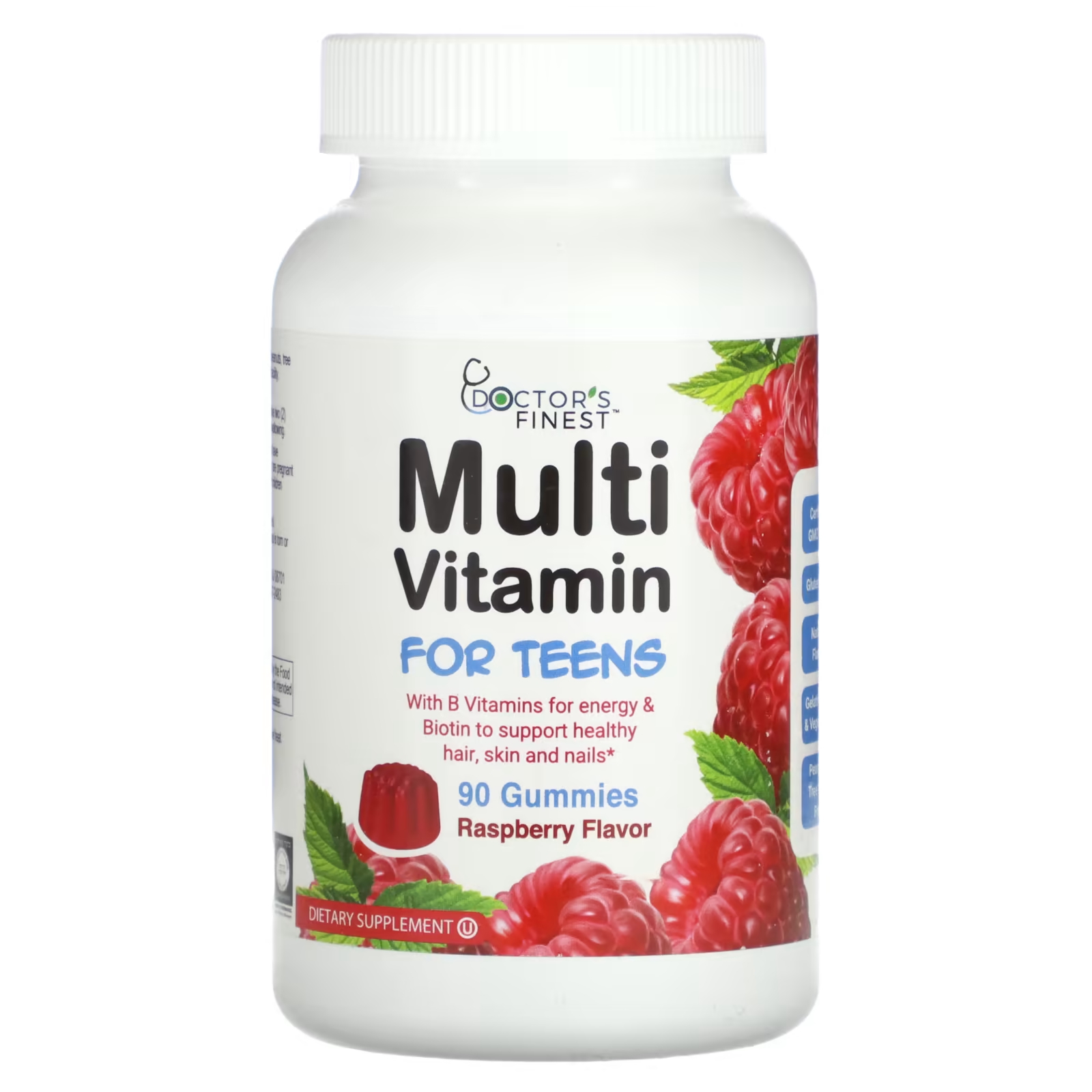 Мультивитамины Doctor's Finest для подростков со вкусом малины, 90 жевательных таблеток
