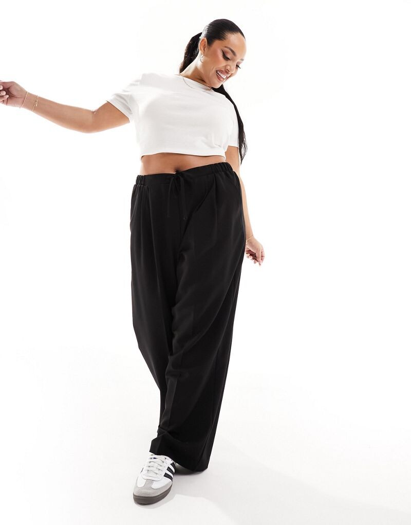 

Черные строгие брюки без застежки ASOS Curve