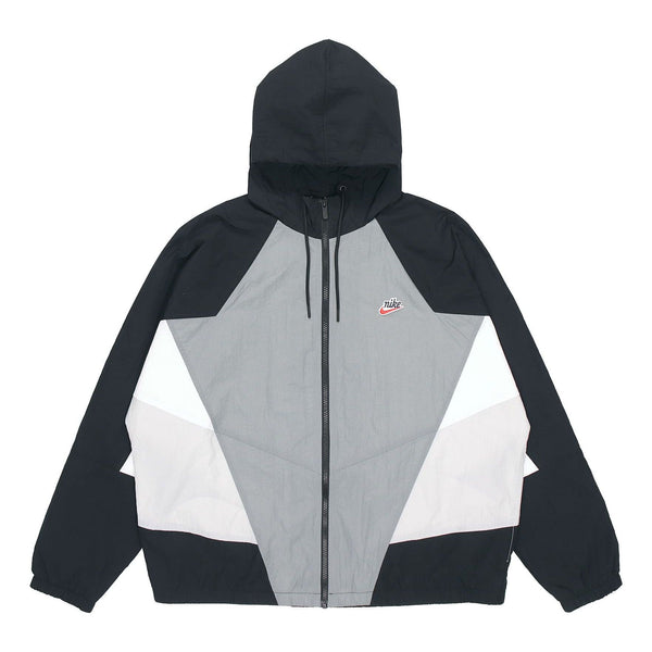 Куртка Nike Patchwork Contrast Windproof Woven Hooded Jacket For Men Grey Gray, серый men coat patchwork contrast color hooded soft student jacket for daily wear