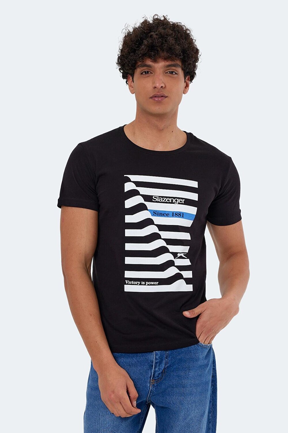 

KATELL Мужская футболка черная SLAZENGER, Черный
