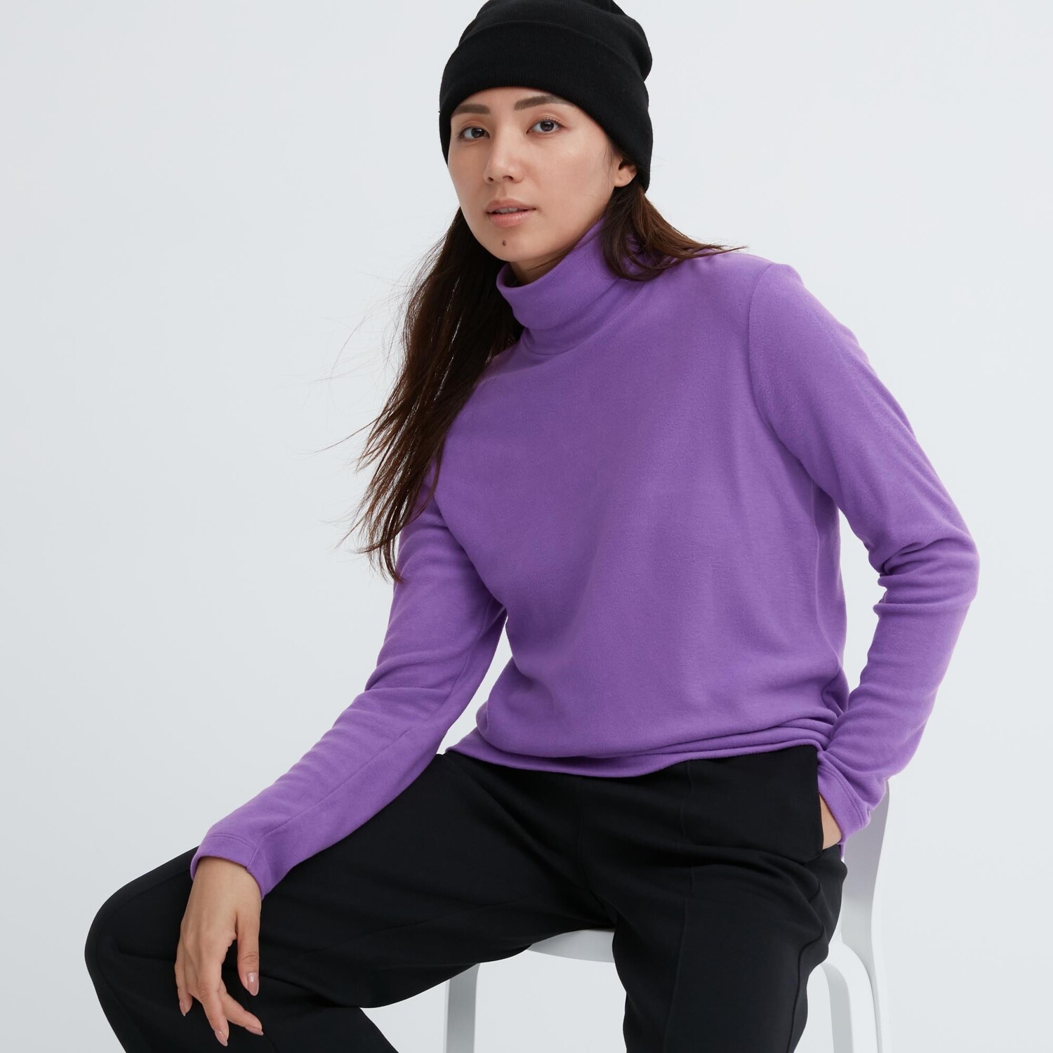 

Флисовая водолазка HEATTECH (с длинным рукавом) UNIQLO, фиолетовый