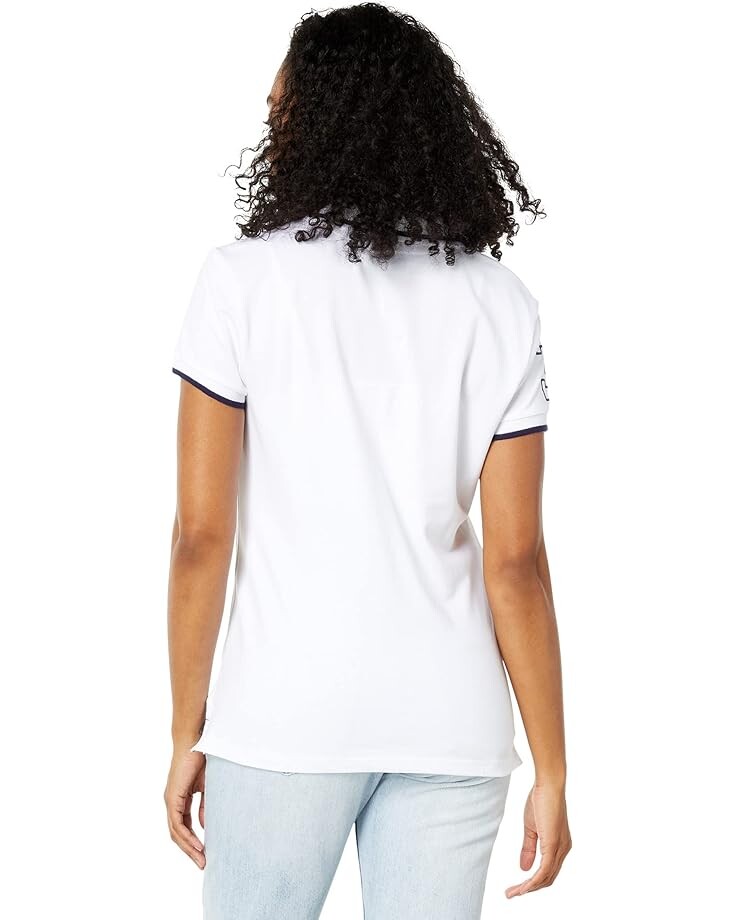 

Поло U.S. POLO ASSN. Multi-Tonal Medium Pony Pique Polo Shirt, белый