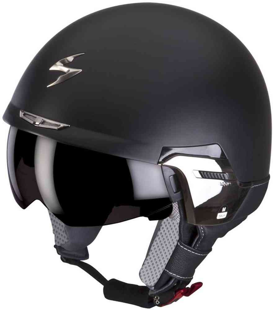 Реактивный шлем Exo 100 Padova II Scorpion, черный/черный матовый рога для шлема водонепроницаемый двусторонний клейкий резиновый симпатичный шлем дьявольские рога для шлема
