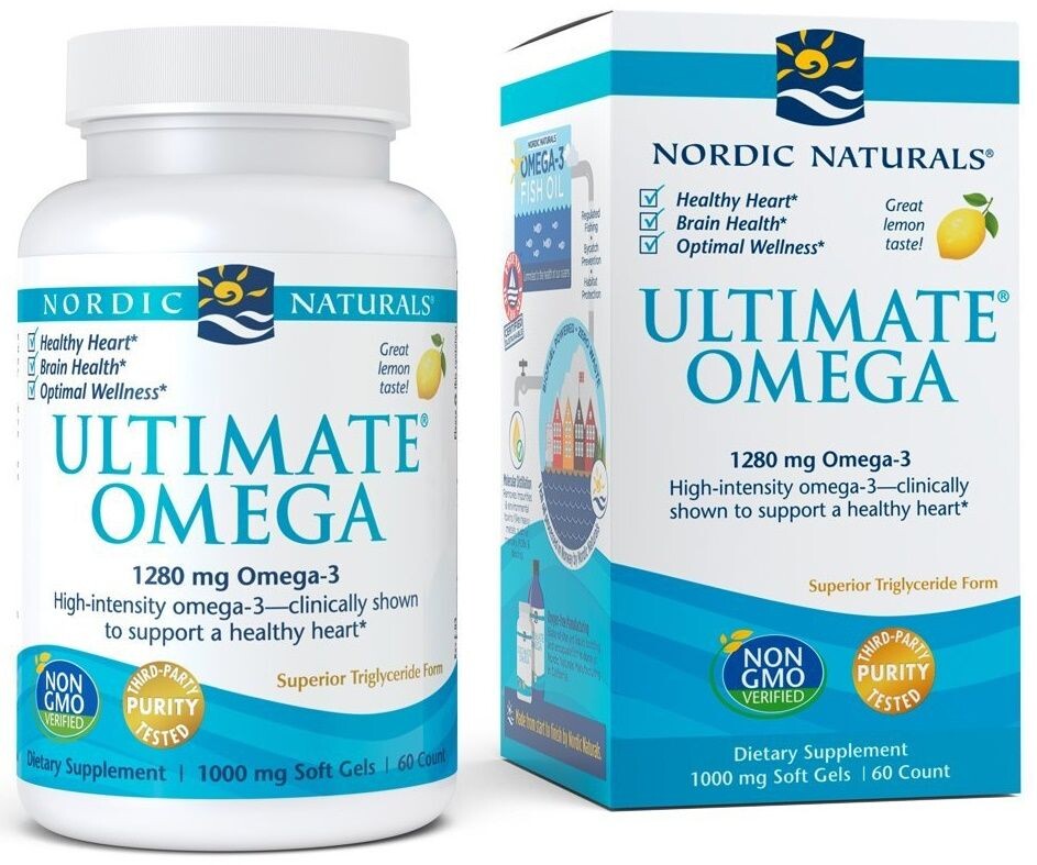 

Омега-3 жирные кислоты Nordic Naturals Ultimate Omega 1280 mg Lemon, 60 шт