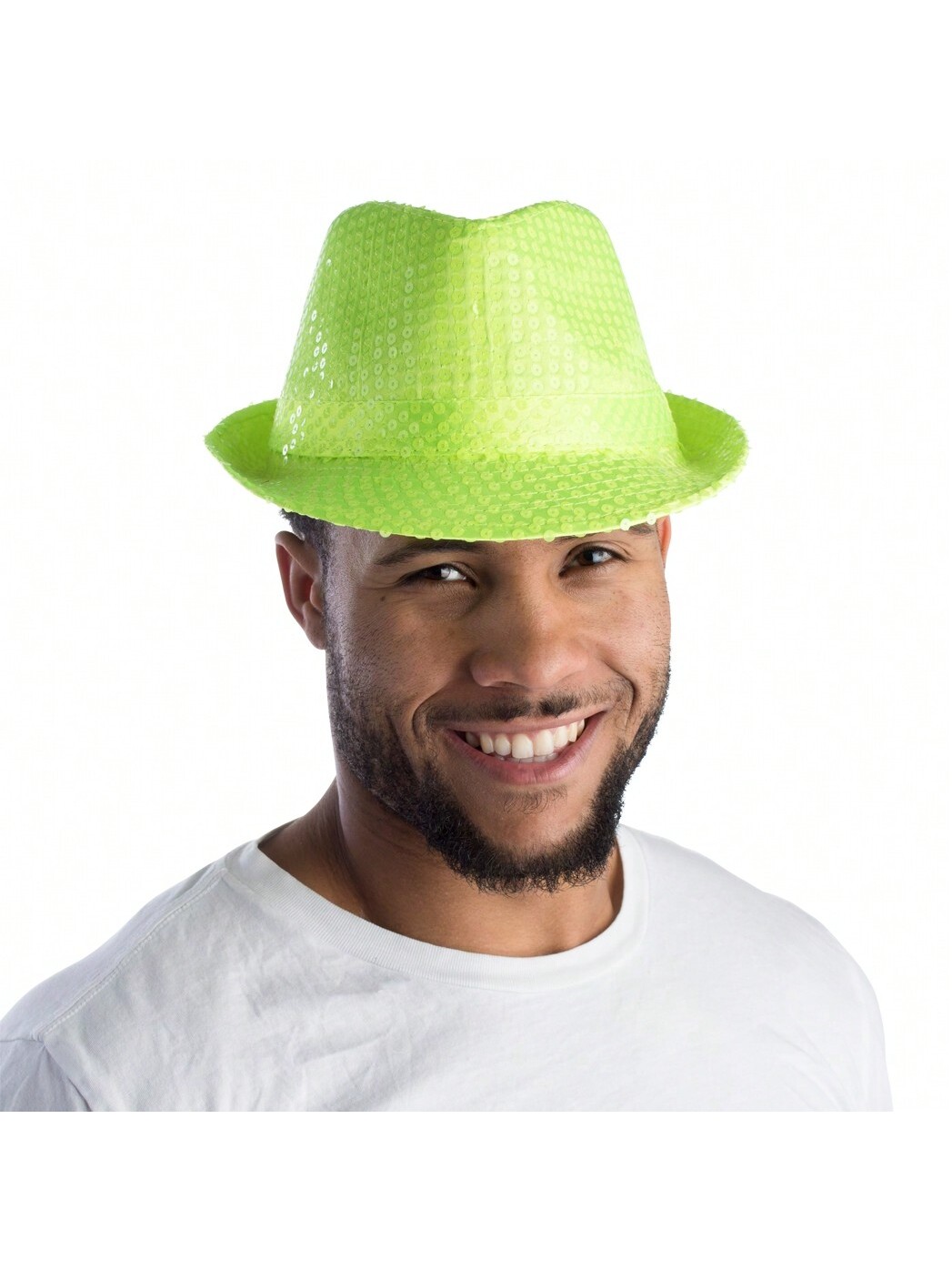 Шляпы-федоры с пайетками, зеленый