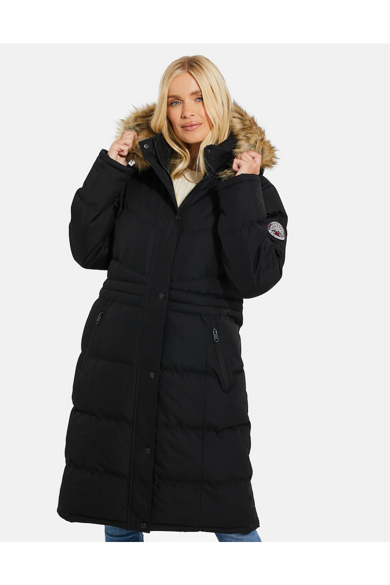 зимняя куртка с капюшоном и эко пухом edc by esprit черный Зимняя утепленная куртка Арни 5983 с эко пухом и капюшоном Threadbare, черный