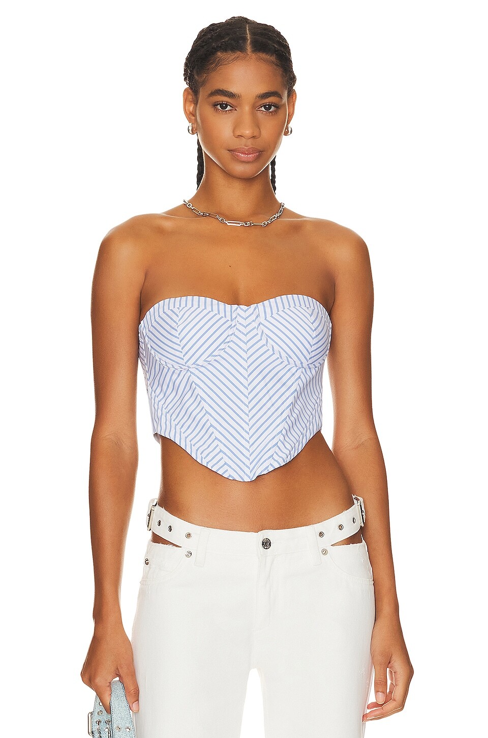 

Топ SER.O.YA Melanie Corset, цвет Light Blue Stripe