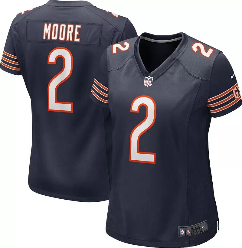 

Женские кроссовки Nike Chicago Bears DJ. Темно-синяя игровая майка Мура № 2
