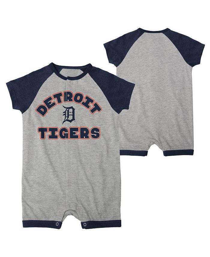 Комбинезон с длинными кнопками Detroit Tigers Extra Base Hit для мальчиков и девочек Heather Grey Outerstuff, серый